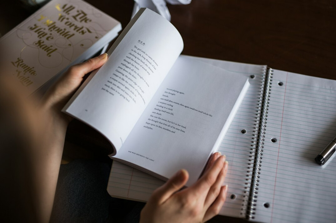 editor reading manuscript