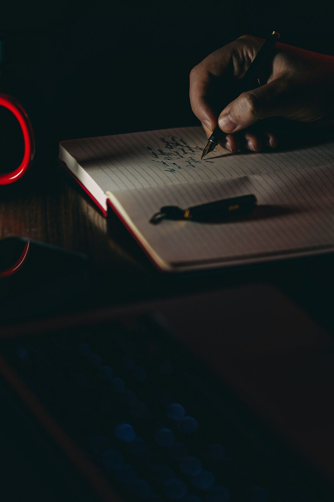 author editing manuscript
